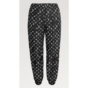 Louis Vuitton Stencil Effect Black White Monogram Logo Jogging Jogger Pants 40